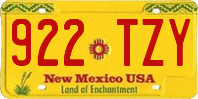 NM license plate 922TZY
