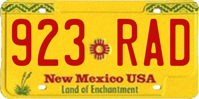 NM license plate 923RAD