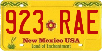 NM license plate 923RAE