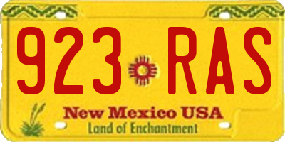 NM license plate 923RAS