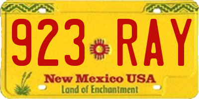 NM license plate 923RAY