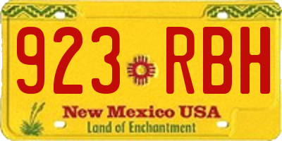 NM license plate 923RBH
