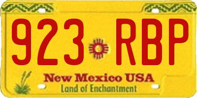 NM license plate 923RBP