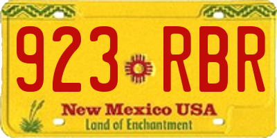 NM license plate 923RBR