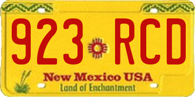 NM license plate 923RCD