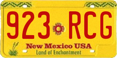 NM license plate 923RCG