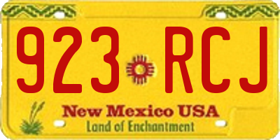 NM license plate 923RCJ