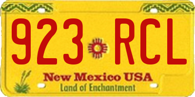 NM license plate 923RCL