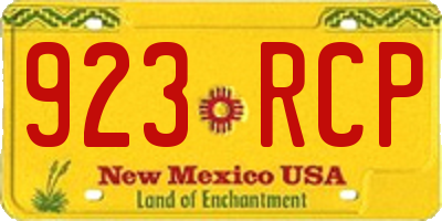 NM license plate 923RCP