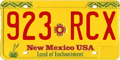 NM license plate 923RCX