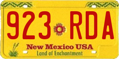 NM license plate 923RDA