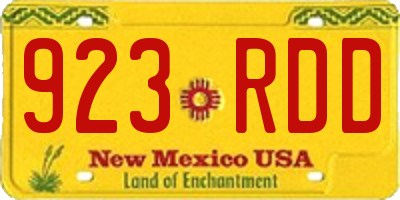 NM license plate 923RDD