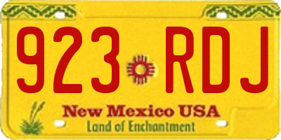 NM license plate 923RDJ