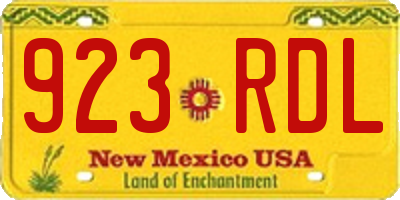 NM license plate 923RDL