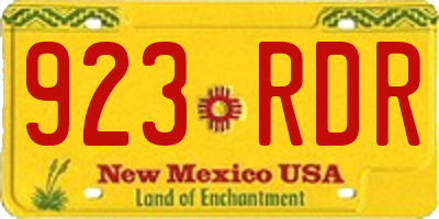 NM license plate 923RDR