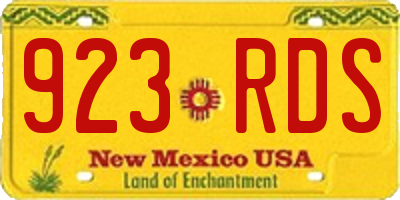 NM license plate 923RDS