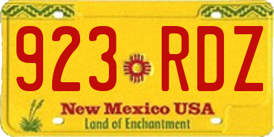NM license plate 923RDZ
