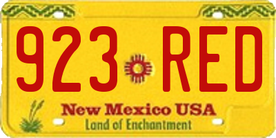 NM license plate 923RED
