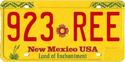 NM license plate 923REE