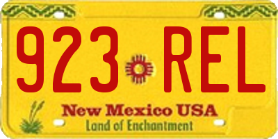 NM license plate 923REL