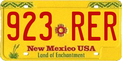 NM license plate 923RER