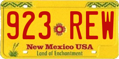 NM license plate 923REW