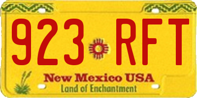 NM license plate 923RFT