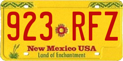 NM license plate 923RFZ