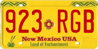 NM license plate 923RGB