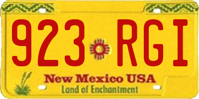 NM license plate 923RGI
