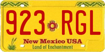 NM license plate 923RGL
