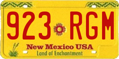 NM license plate 923RGM