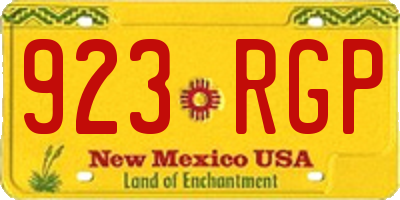 NM license plate 923RGP
