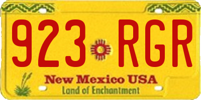 NM license plate 923RGR