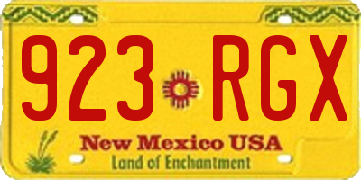 NM license plate 923RGX