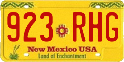NM license plate 923RHG