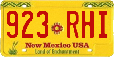 NM license plate 923RHI