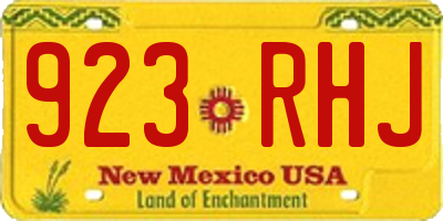 NM license plate 923RHJ