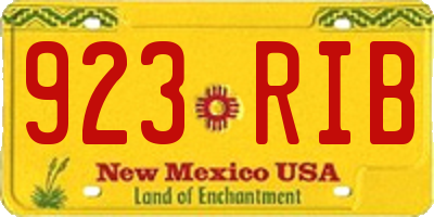 NM license plate 923RIB