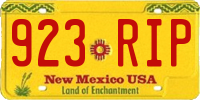 NM license plate 923RIP