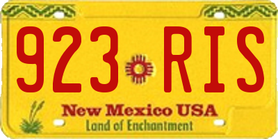 NM license plate 923RIS