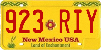 NM license plate 923RIY