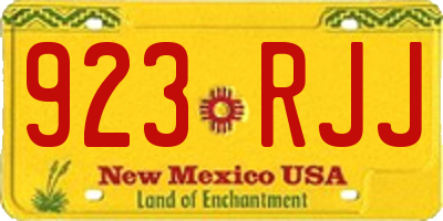 NM license plate 923RJJ