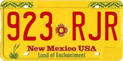 NM license plate 923RJR