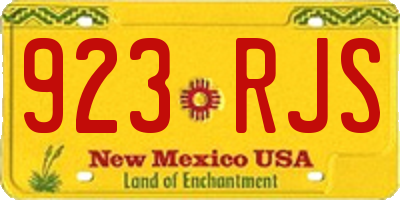 NM license plate 923RJS