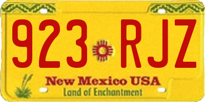 NM license plate 923RJZ