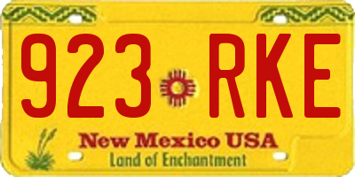 NM license plate 923RKE