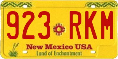 NM license plate 923RKM