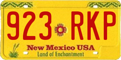 NM license plate 923RKP