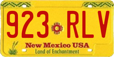 NM license plate 923RLV